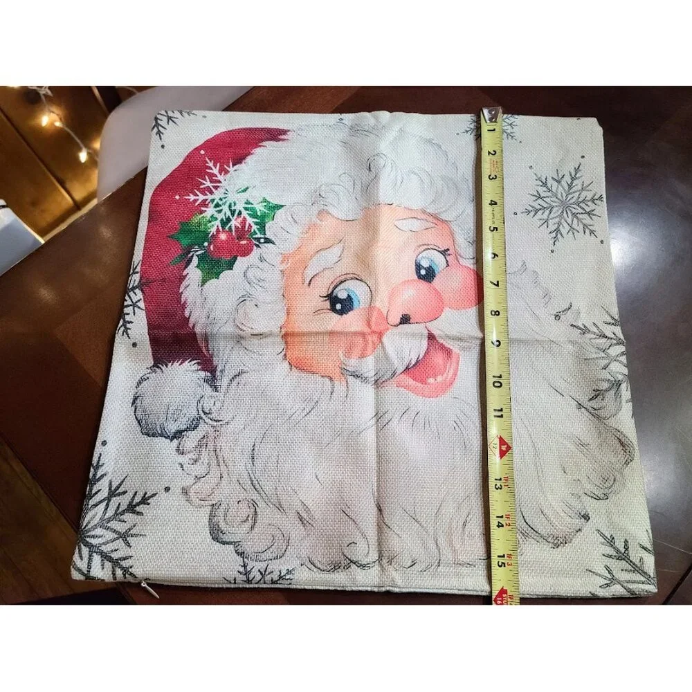 Christmas Pillow Cover Case Santa Claus Decoration Accent Holiday Xmas Decor 16